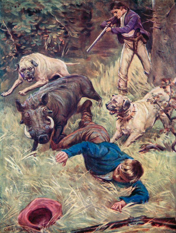 Illustration til den schweiziske familie Robinson af Charles Daniel Ward