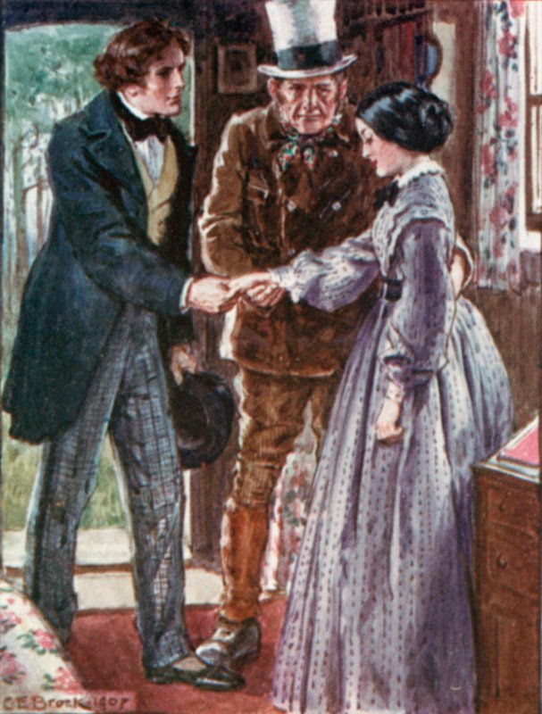 Illustration til Doctor Marigolds Recept af Dickens af Charles Edmund after Brock