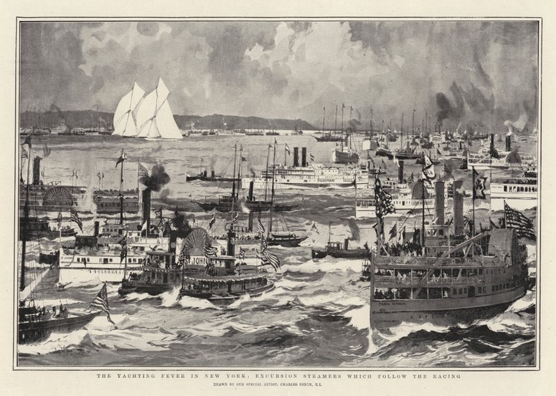 Yachting Fever i New York, Excursion Steamers, der følger kapsejladsen af Charles Edward Dixon