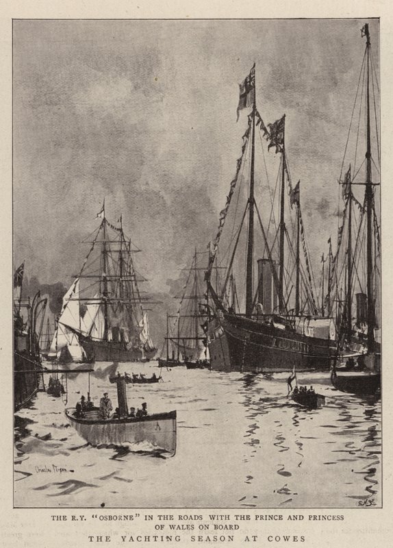 Yachtsæsonen ved Cowes af Charles Edward Dixon