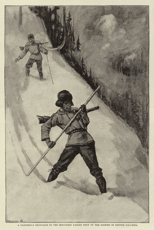 Et farligt sneskred i bjergkæderne vest for Rocky Mountains i British Columbia af Charles Edwin Fripp