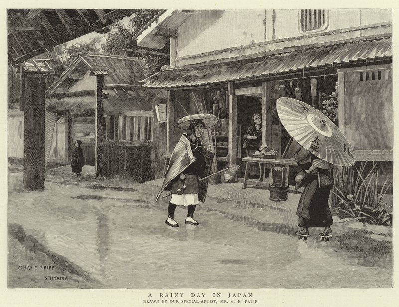En regnvejrsdag i Japan af Charles Edwin Fripp