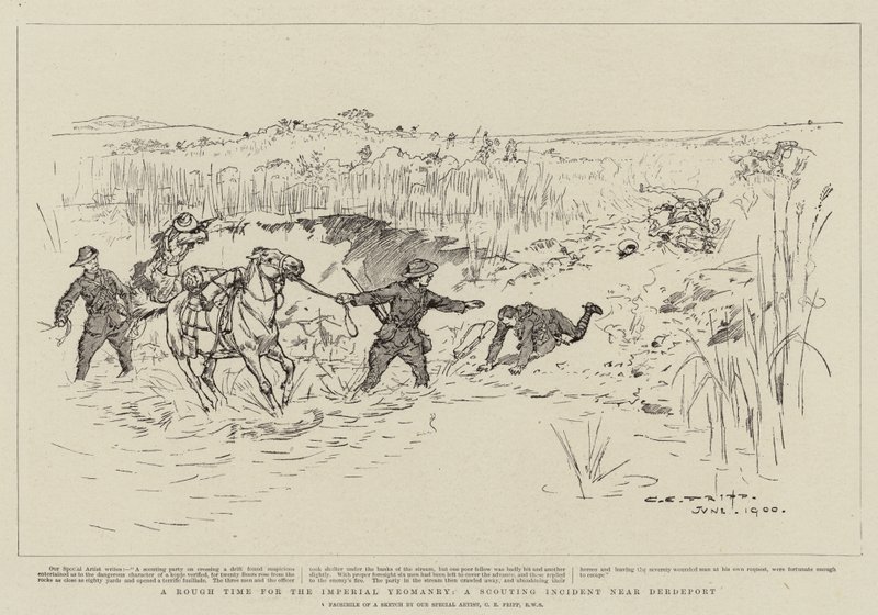 En barsk tid for det kejserlige Yeomanry, en spejderhændelse nær Derdeport af Charles Edwin Fripp