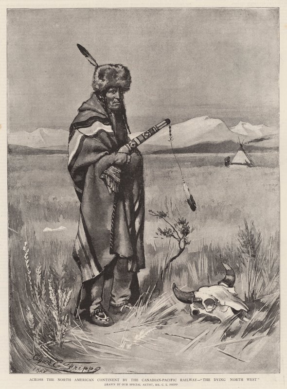 På tværs af det nordamerikanske kontinent ved Canadian-Pacific Railway, The Dying North West af Charles Edwin Fripp