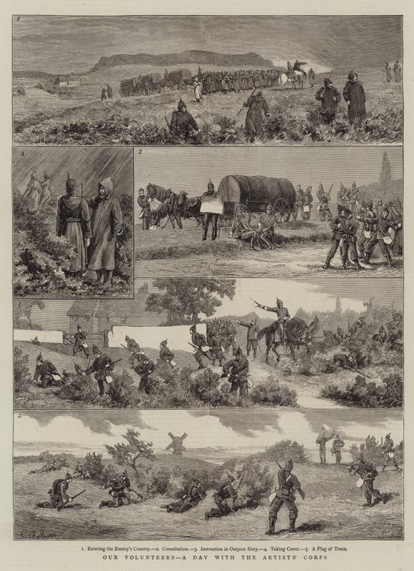 Vores Frivillige, en Dag med Kunstnerkorpset af Charles Edwin Fripp