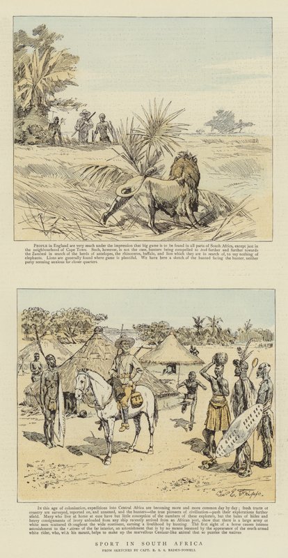 Sport i Sydafrika (chromolitho) af Charles Edwin Fripp