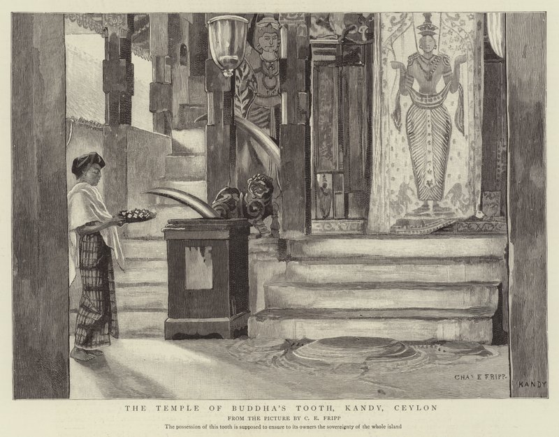 Templet for Buddhas tand, Kandy, Ceylon af Charles Edwin Fripp