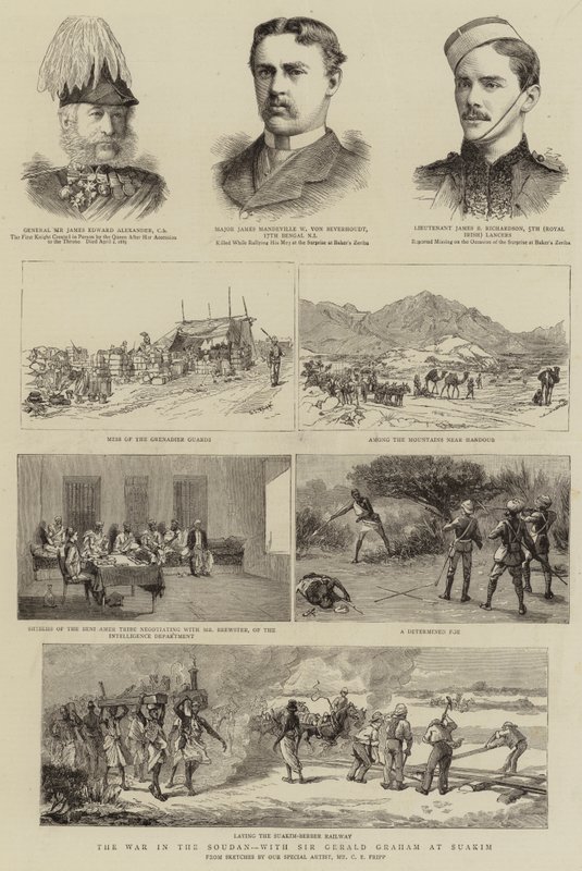 The War in the Soudan, med Sir Gerald Graham i Suakim af Charles Edwin Fripp