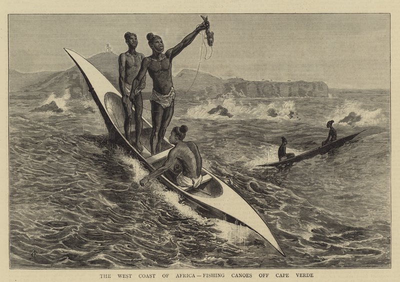 Afrikas vestkyst, fiskekanoer ud for Kap Verde af Charles Edwin Fripp