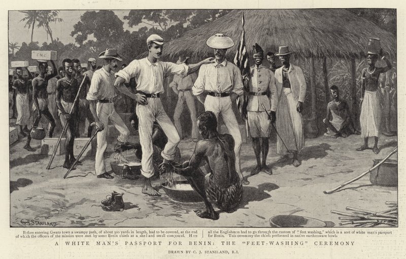En hvid mands pas til Benin, fodvaskceremonien af Charles J. Staniland