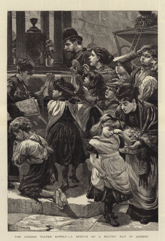 London Water Supply, en skitse på en lummer dag i London af Charles J. Staniland