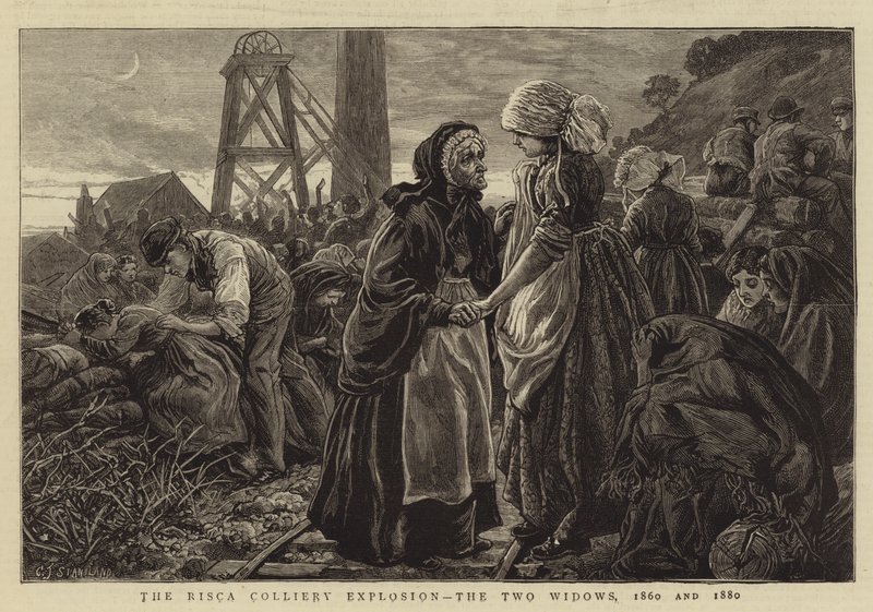 Risca Colliery-eksplosionen, de to enker, 1860 og 1880 af Charles J. Staniland