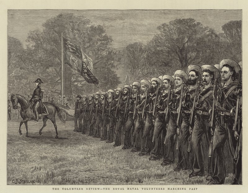 The Volunteer Review, Royal Naval Volunteers marcherer forbi af Charles J. Staniland