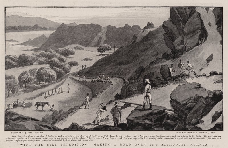 Med Nile-ekspeditionen, der laver en vej over Alimooleh Aghaba af Charles J. Staniland
