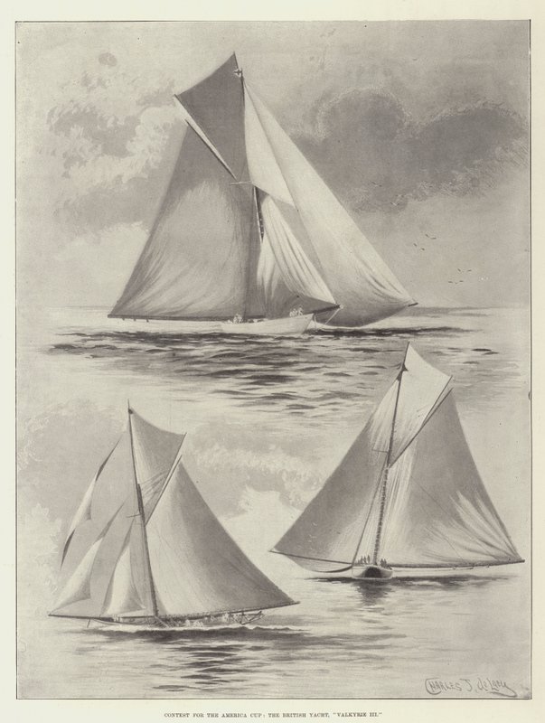 Konkurrence om America Cup, den britiske yacht, Valkyrie III af Charles John de Lacy
