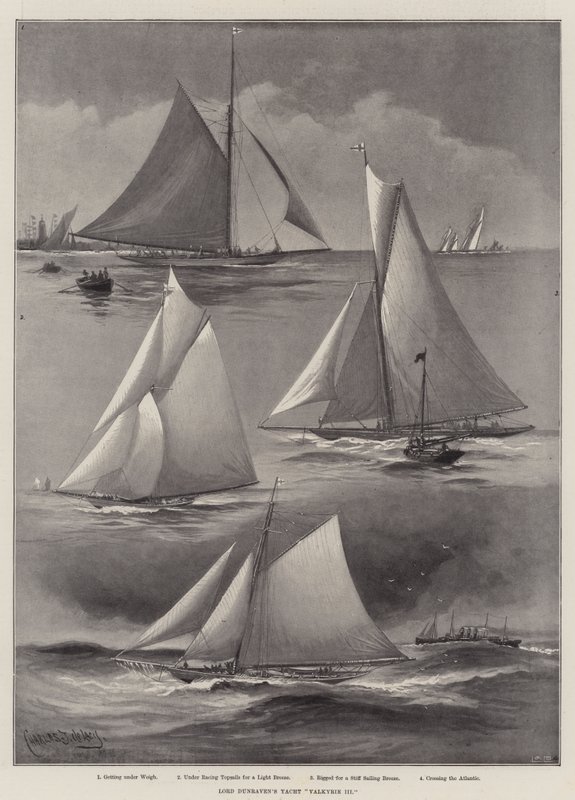 Lord Dunravens Yacht Valkyrie III af Charles John de Lacy