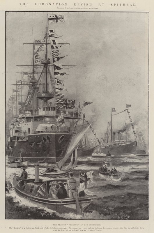 The Coronation Review på Spithead af Charles John de Lacy