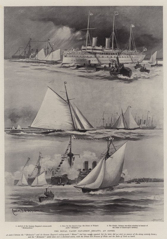Royal Yacht Squadron Regatta ved Cowes af Charles John de Lacy
