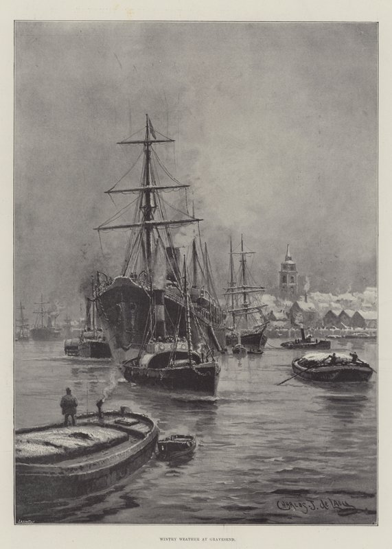 Vintervejr ved Gravesend af Charles John de Lacy