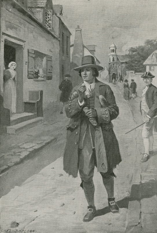 Benjamin Franklin ankommer til Philadelphia af Charles Mills Sheldon