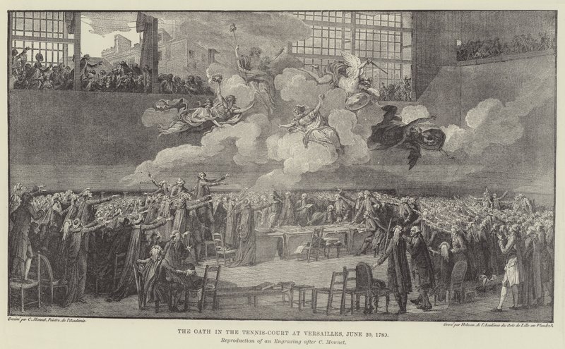 Eden på tennisbanen i Versailles, 20. juni 1789 af Charles Monnet