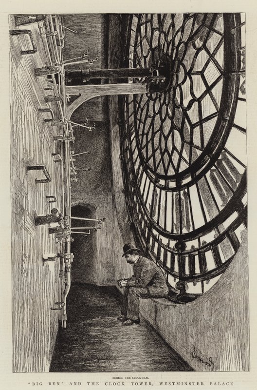 Big Ben og klokketårnet, Westminster Palace af Charles Paul Renouard