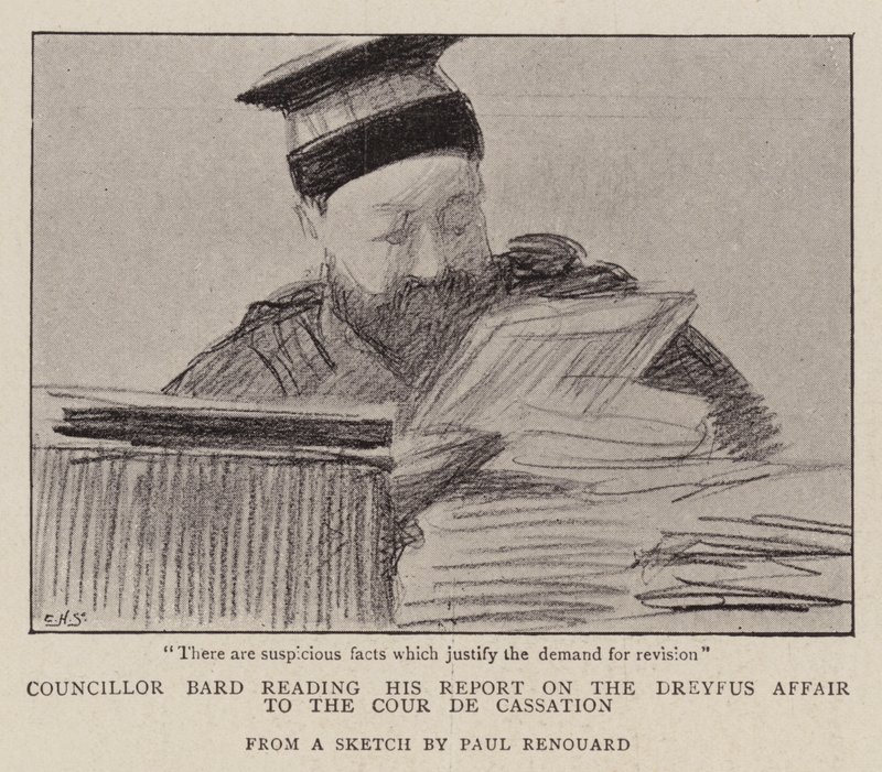 Rådmand Bard læser sin Betænkning om Dreyfus-sagen til Cour de Cassation af Charles Paul Renouard