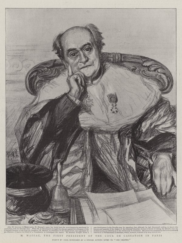 M Mazeau, den første præsident for Cour de Cassation i Paris af Charles Paul Renouard