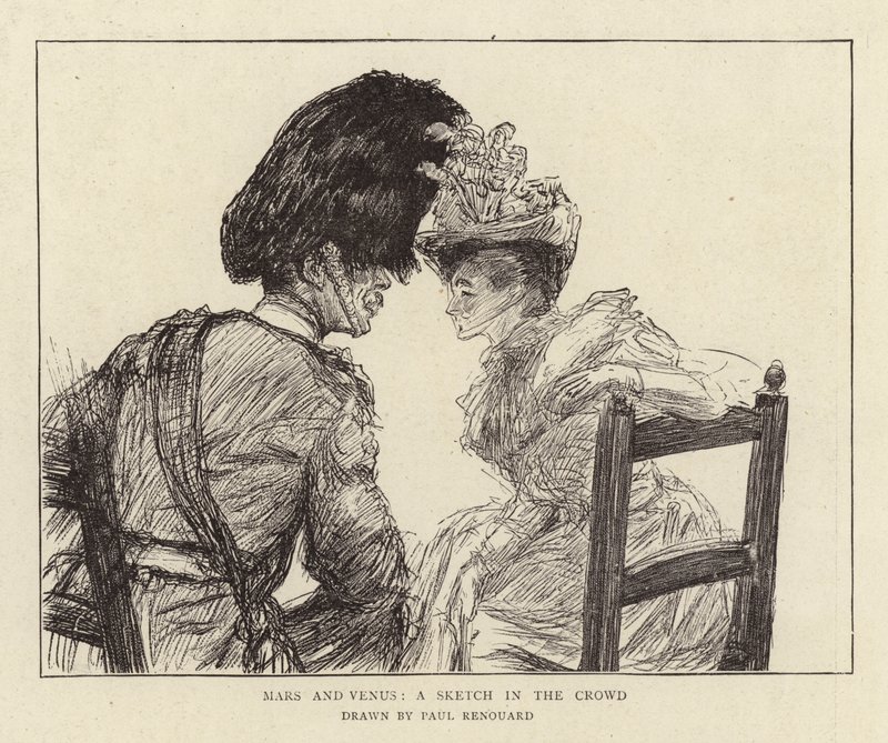 Mars og Venus, en skitse i mængden af Charles Paul Renouard
