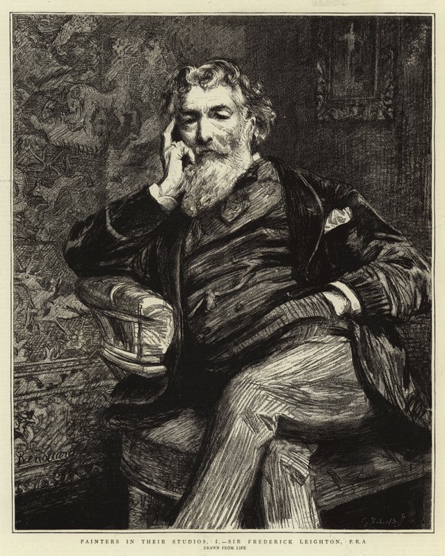 Malere i deres studier, I, Sir Frederick Leighton, PRA af Charles Paul Renouard