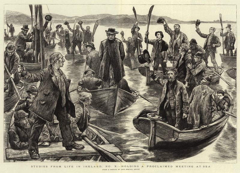 Studier fra Life in Ireland, No X, der holder et udråbt møde til søs af Charles Paul Renouard