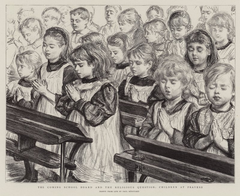 Den kommende skolebestyrelse og det religiøse spørgsmål, Børn til bønner af Charles Paul Renouard