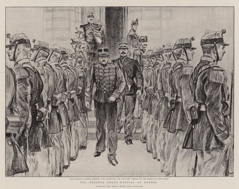 Dreyfus-krigsretten i Rennes af Charles Paul Renouard