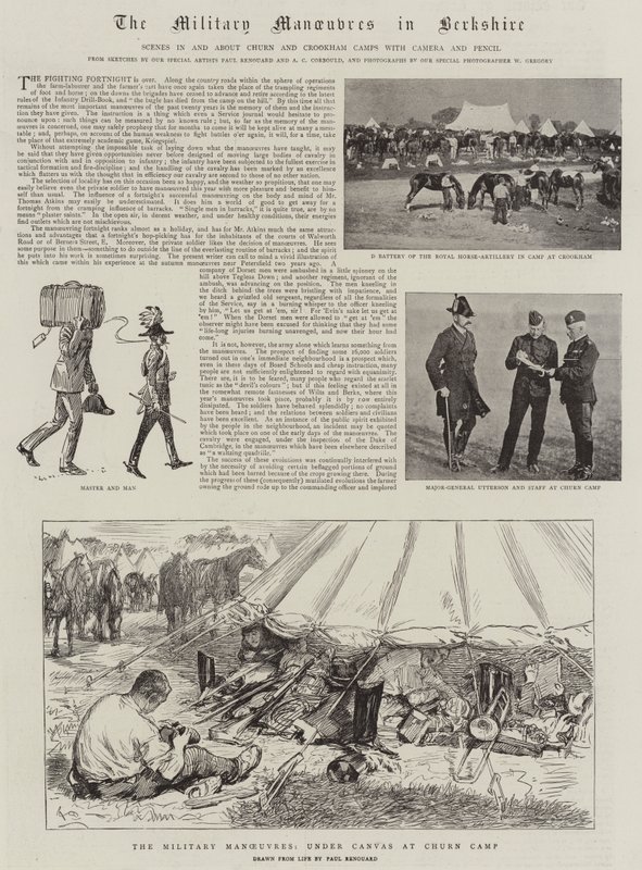 De militære manøvrer i Berkshire af Charles Paul Renouard