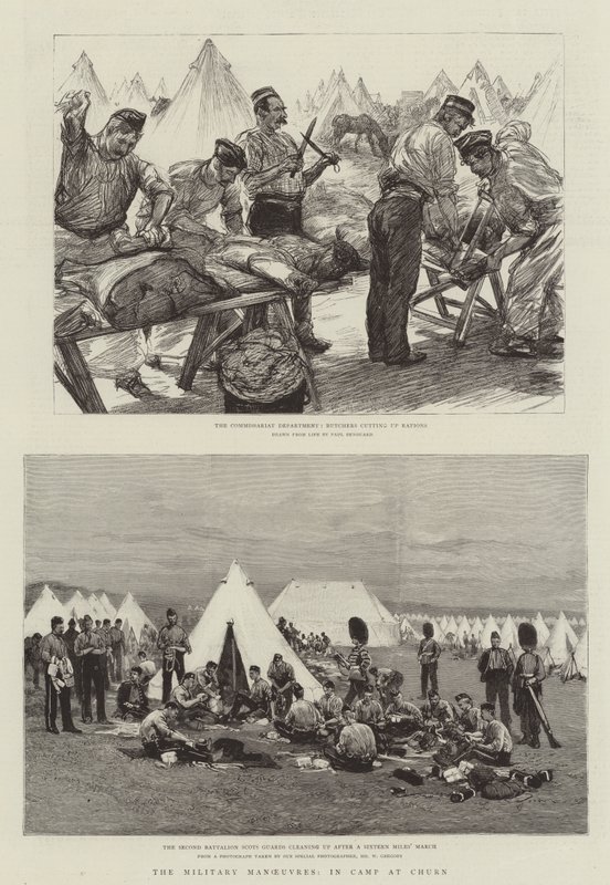 De militære manøvrer, i lejren ved Churn af Charles Paul Renouard