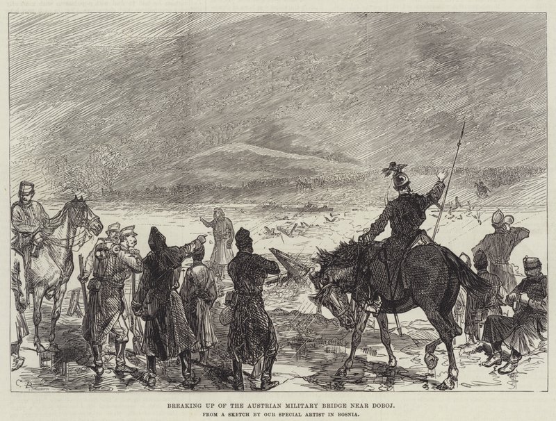 Opløsning af den østrigske militærbro nær Doboj af Sir John Charles Robinson