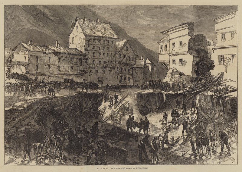 Virkningerne af stormen og oversvømmelsen ved Buda-Pesth af Sir John Charles Robinson