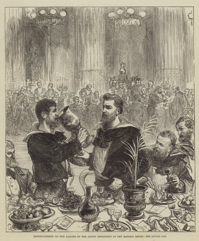 Underholdning til sømændene fra den arktiske ekspedition i Mansion House, Loving Cup af Sir John Charles Robinson