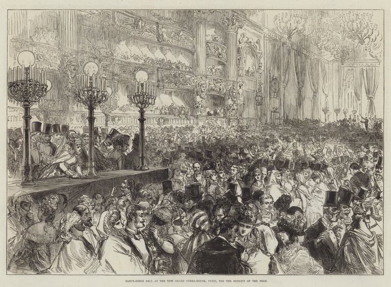 Ball til fordel for de fattige i det nye store operahus i Paris i festlig udklædning af Sir John Charles Robinson