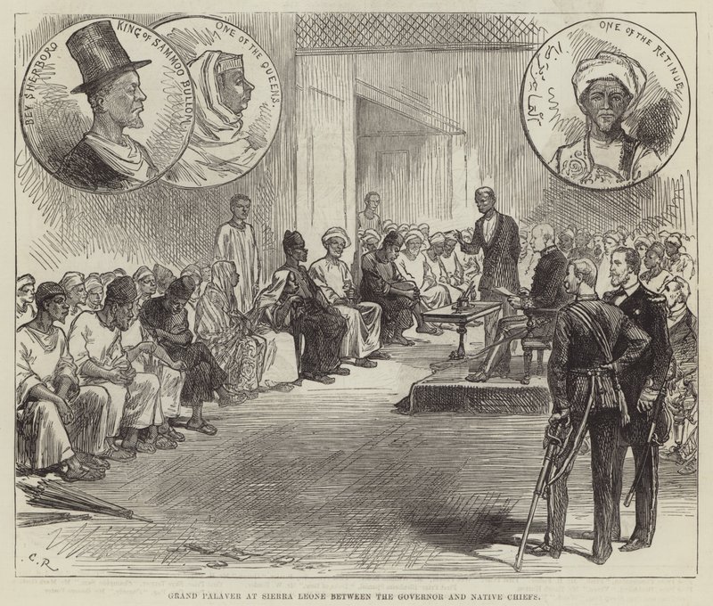 Grand Palaver i Sierra Leone mellem guvernøren og indfødte høvdinge af Sir John Charles Robinson
