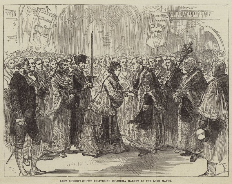 Lady Burdett-Coutts leverer Columbia Market til overborgmesteren af Sir John Charles Robinson
