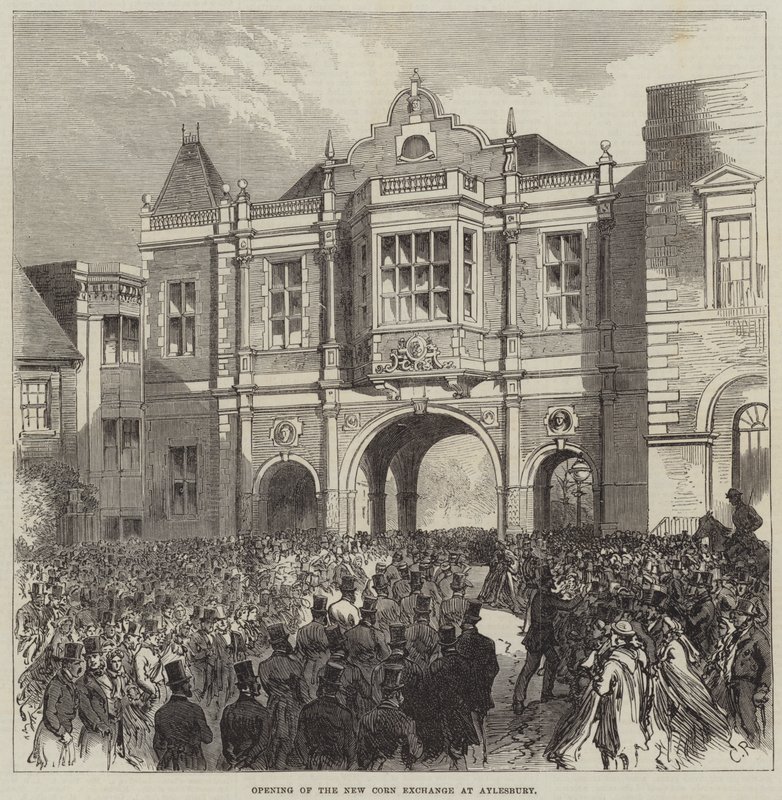 Åbning af New Corn Exchange i Aylesbury af Sir John Charles Robinson