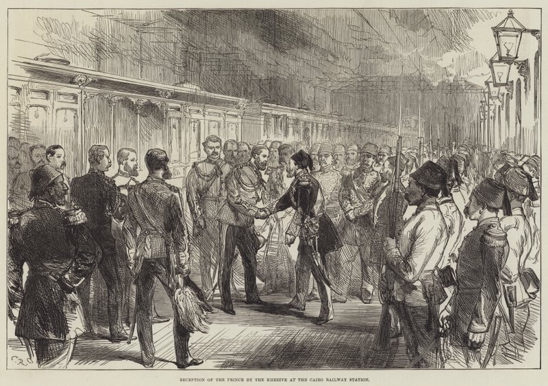 Khedivens modtagelse af prinsen på banegården i Cairo af Sir John Charles Robinson