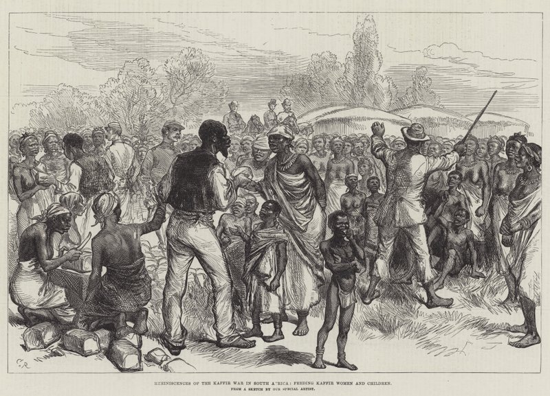 Erindringer om Kafferkrigen i Sydafrika, fodring af Kafferkinder og -børn af Sir John Charles Robinson