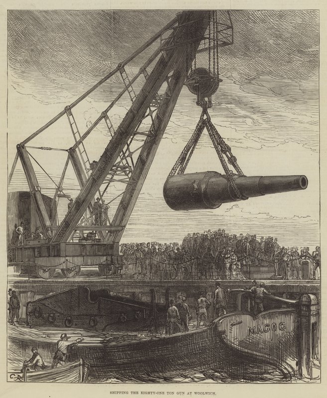 Forsendelse af en kanon på 81 ton i Woolwich af Sir John Charles Robinson