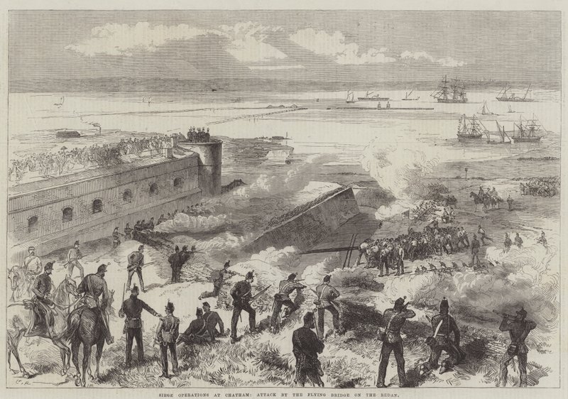 Belejringsoperationer ved Chatham, angreb ved den flyvende bro på Redan af Sir John Charles Robinson