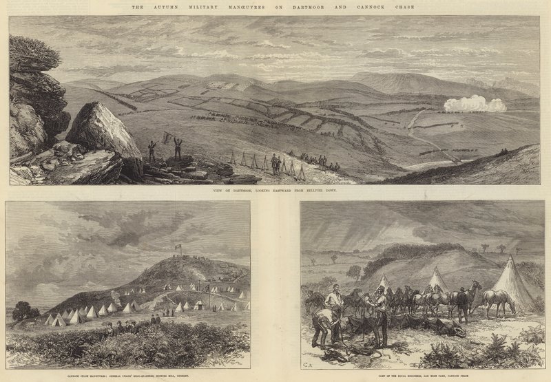 Efterårets militærmanøvrer på Dartmoor og Cannock Chase af Sir John Charles Robinson