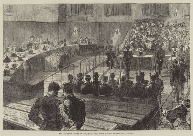 De kommunistiske retssager i Versailles, godkendte domstolen ved at læse dommen af Sir John Charles Robinson