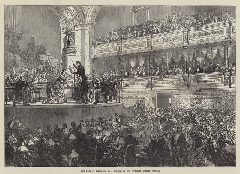 Hertugen af Edinburgh ved en koncert på Liverpool Musical Festival af Sir John Charles Robinson