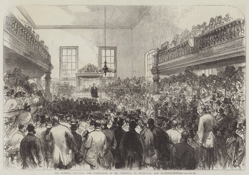 Det almindelige valg, udnævnelsen af hr. Disraeli, i Aylesbury, for Buckinghamshire af Sir John Charles Robinson